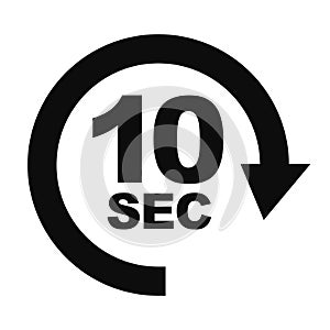 Ten seconds timer icon illustration photo