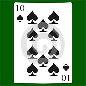 Ten spades. Card suit icon vector, playing cards symbols vector