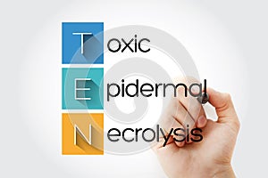 TEN - Toxic Epidermal Necrolysis acronym with marker, health concept background photo