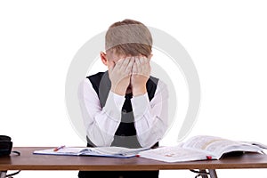 The ten-year high school student sitting at a desk