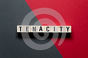 Tenacity word concept on cubes