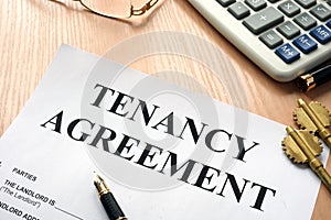 Tenancy agreement in a real estate agency.