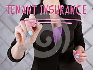 TENANT INSURANCE phrase on the screen