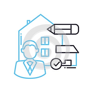 tenant line icon, outline symbol, vector illustration, concept sign