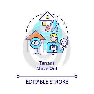 Tenant move out concept icon