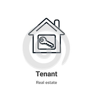 Tenant outline vector icon. Thin line black tenant icon, flat vector simple element illustration from editable real estate concept