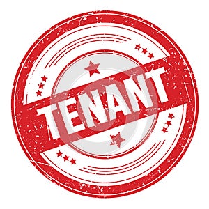 TENANT text on red round grungy stamp