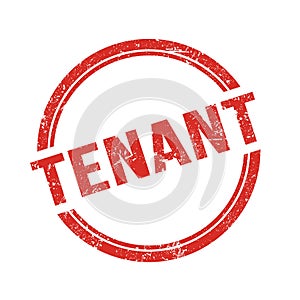 TENANT text written on red grungy round stamp