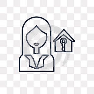 Tenant vector icon isolated on transparent background, linear Te