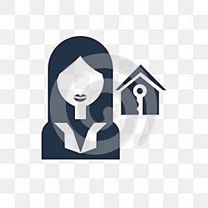 Tenant vector icon isolated on transparent background, Tenant t