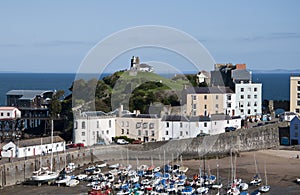 Tenby harbour at low Tide