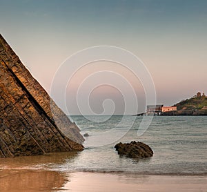 Tenby, Wales Clear Sky Sunset