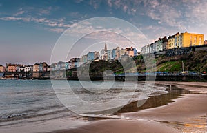 Tenby, Wales Sunset on the Beach