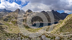 Tende - Panoramic view of glacier lake Lac du Basto in the Mercantour National Park in the Valley of Wonders