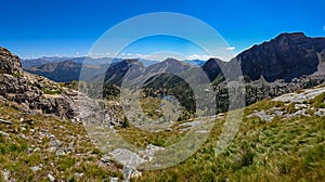 Tende - Panoramic view Valley of Marble (VallÅ½e des merveilles) in the Mercantour National Park near Tende