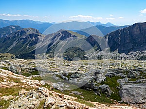 Tende - Panoramic view Valley of Marble (VallÅ½e des merveilles) in the Mercantour National Park near Tende