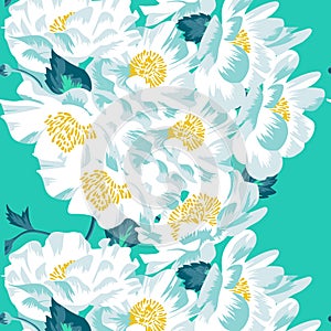 Tender background with blue abstract flower pattern