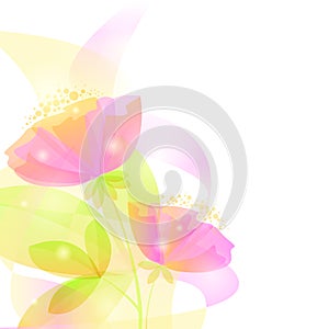 Tender background with pink abstract flowers. EPS 10