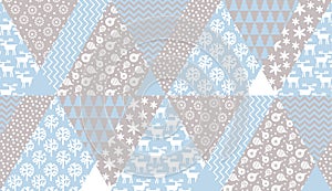 Tender blue and beige Christmas seamless pattern