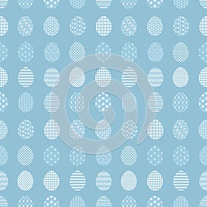 Tender blue pattern with Easter eggs