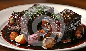 Braised Short Ribs with Roasted Vegetables