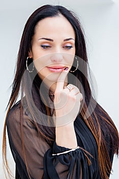 Middle age woman wear elegant accessorize lifestyle photo