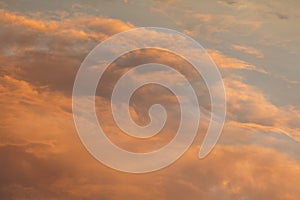 Tender clouds in sky before sunset