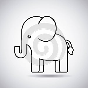 Tender cute elephant card icon