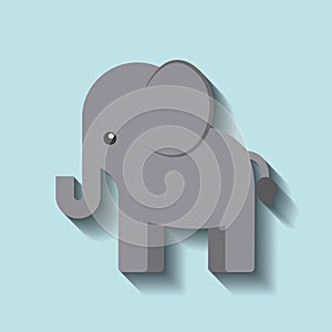 Tender cute elephant card icon