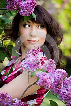 Tender girl in the garden