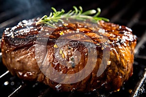 Tender and Juicy Steak with Decadent Butter Herb Sauce, Perfectly Grilled Picture For Restaurant Menu Dish