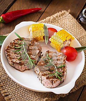 Tender and juicy veal steak