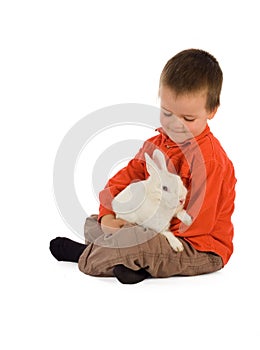 Tender moment with a bunny