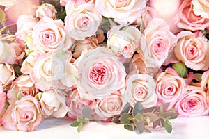 Tender pink roses for a wedding