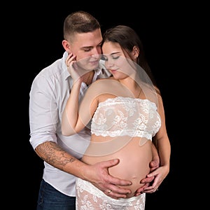 Tender pregnant couple