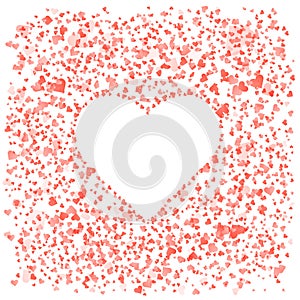 Red hearts background with white heart in center