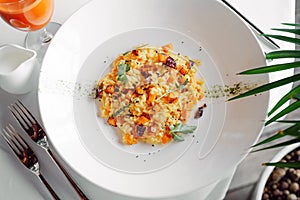 Tender risotto with pumpkin