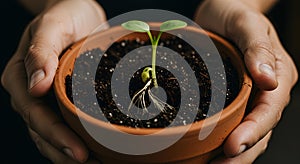 Tender Seedling in Loving Hands