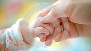 Tender touch of a mother and child