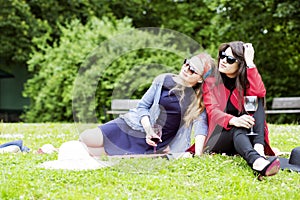 Tender and young women enjoying the day