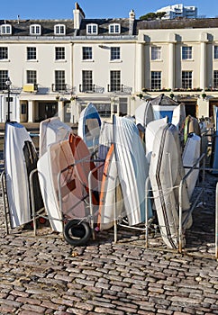 Tenders on the quayside