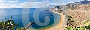 Tenerife beach Teresitas Canary islands sea water Spain panoramic view travel traveling photo