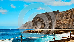 Tenerife. Canary Islands. Ocean on a summer day. Seaside resort.