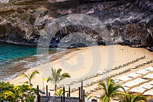 Tenerife, Canary islands, Spain - aerial view of a small Abama b