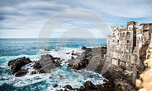 Tenerife, coastline with old house