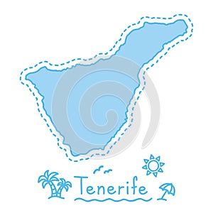 Tenerife island map isolated cartography concept canary islands