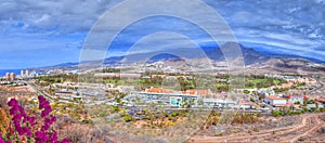 Tenerife panorama over comercial place and Teide mountain photo