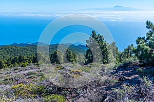 Tenerife viewed from Pico de la Nieve at La Palma, Canary islands, Spain photo