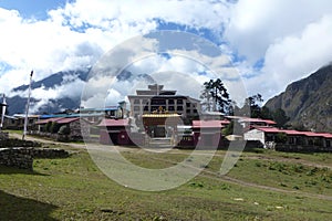 The Tengboche monastery with clouds, Everest Base Camp trek, Nepal