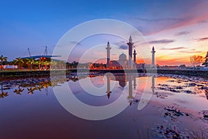 Tengku Ampuan Jemaah Mosque at Sunrise, Bukit Jelutong, Shah Alam Malaysia